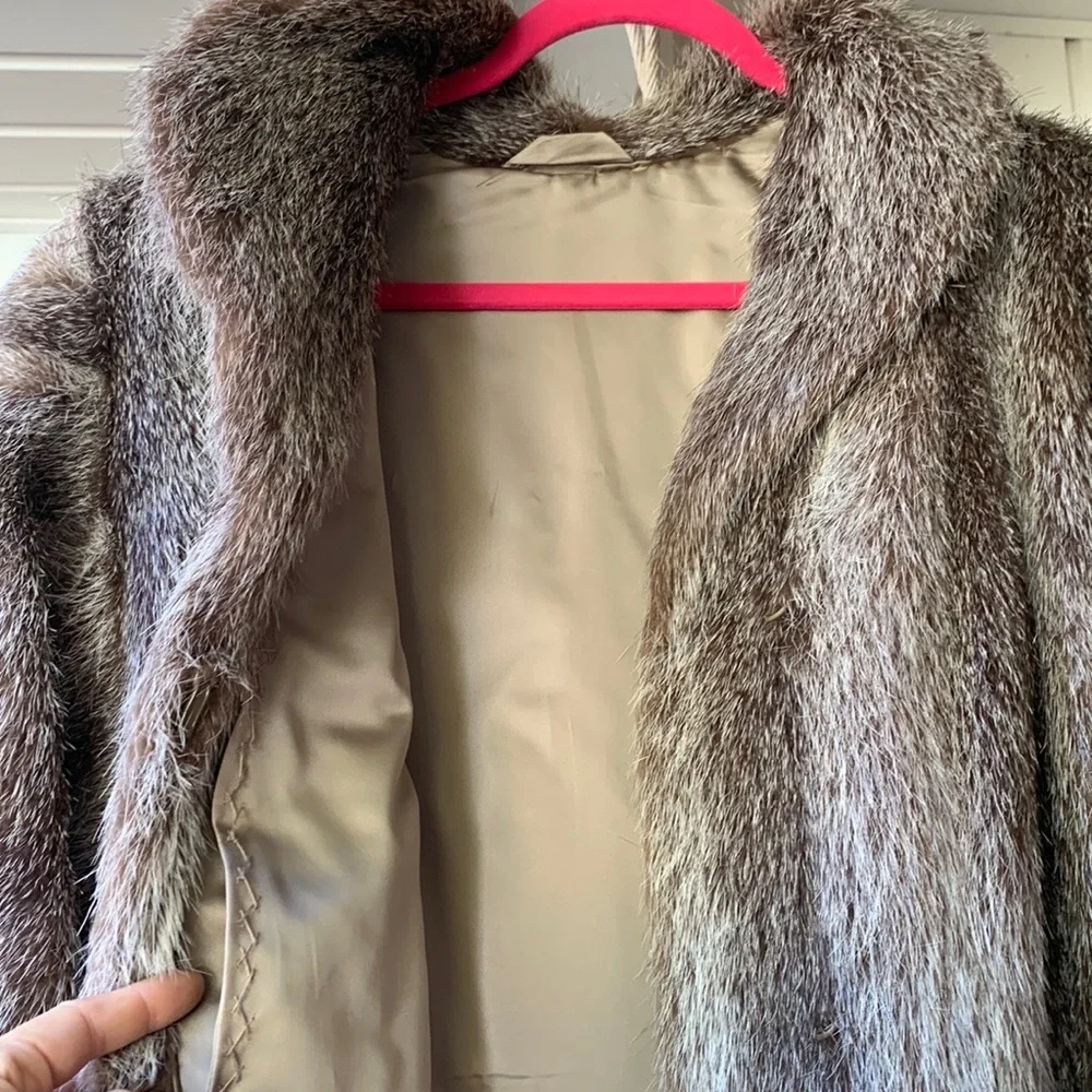 Genuine fox fur knees long L hand tailored - Picture 4 of 4